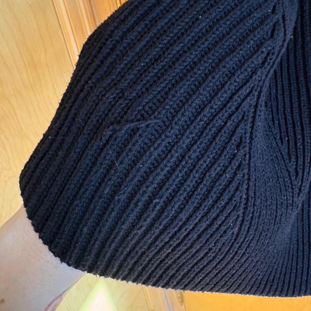 Athleta Black Ribbed Knit Sweater Pullover Crew Neck Long Sleeve Women's Size M - Picture 4 of 9